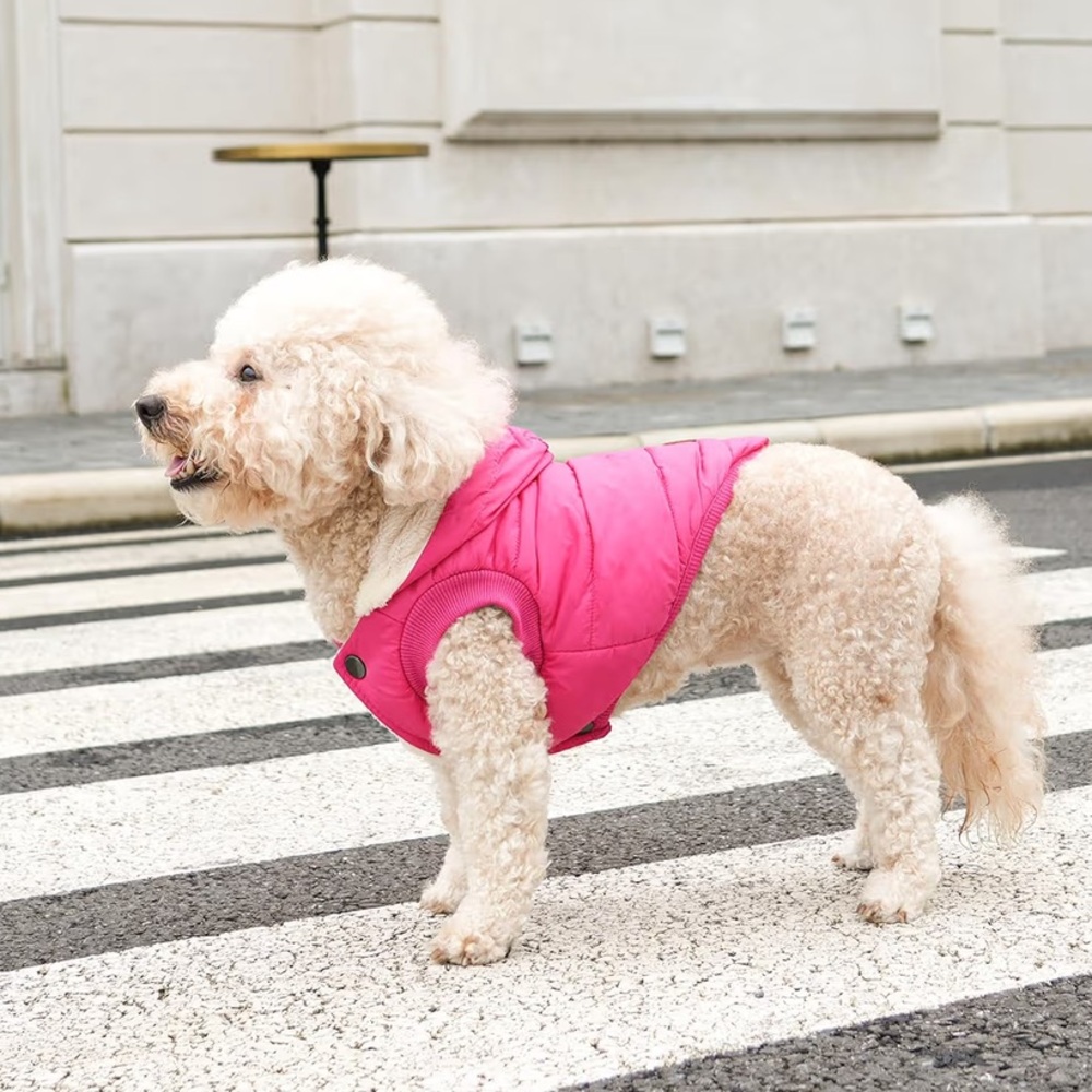 Pink Quilted Dog Vest with Collar